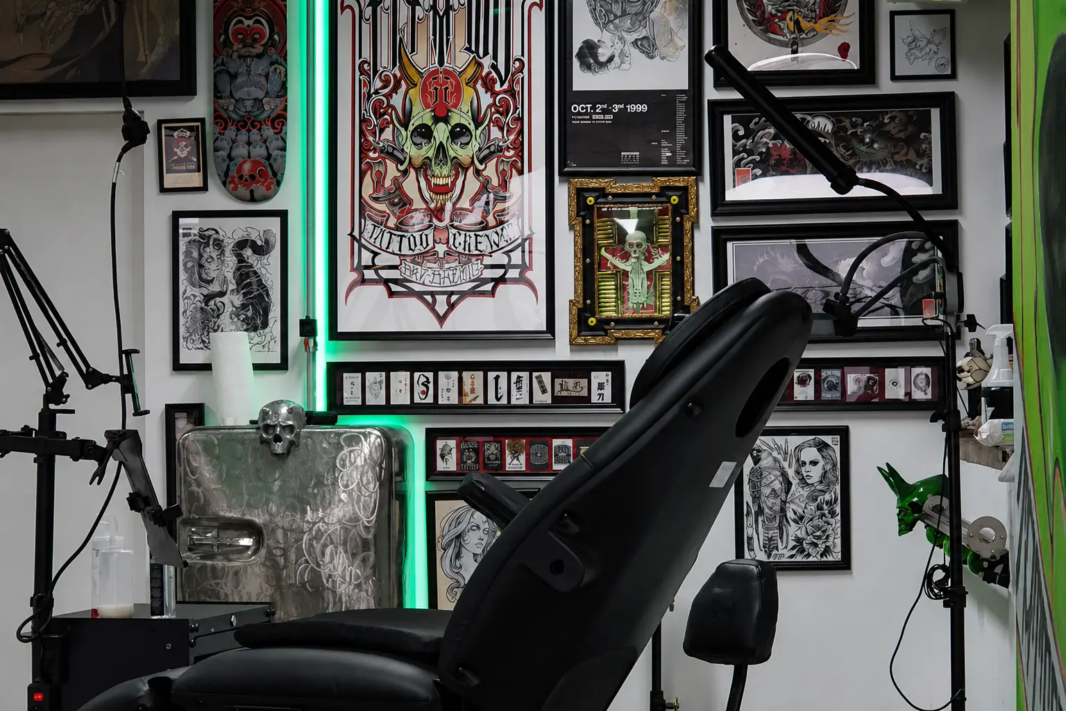 Tattoo-Arbeitsplatz im Electric Bug Studio